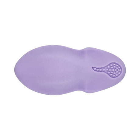 Adam and Eve Pleasure Panties Panty Vibe with Remote in purple silicone, designed for hands-free pleasure.