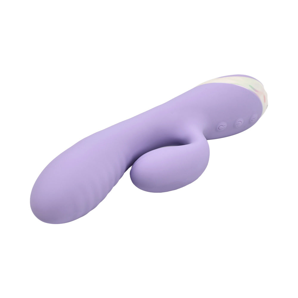 Adam and Eve Bunny Blow Up Rabbit Vibe in soft purple silicone with inflatable head and textured shaft.
