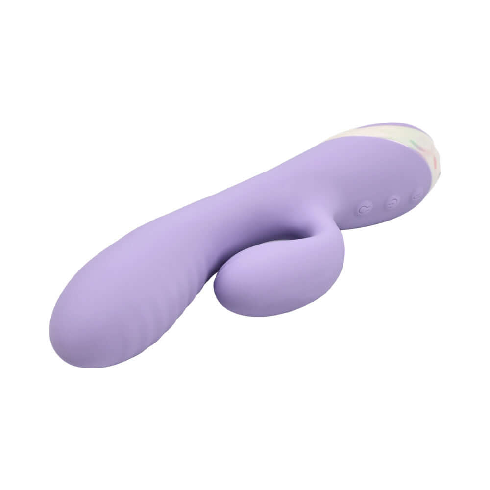 Adam and Eve Bunny Blow Up Rabbit Vibe in soft purple silicone with inflatable head and textured shaft.