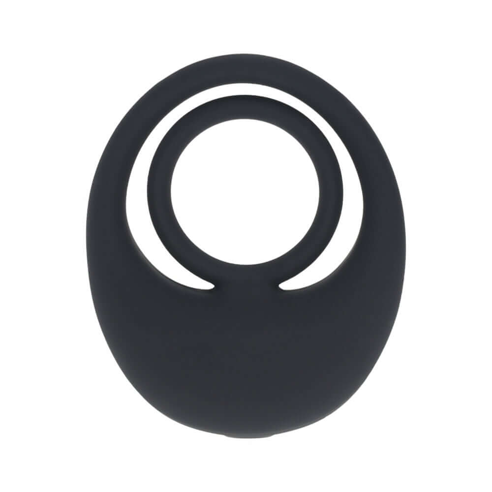 LEVELZ Vibrating Liquid Silicone Cock & Ball Ring Black, premium black silicone vibrating ring for intimate stimulation.