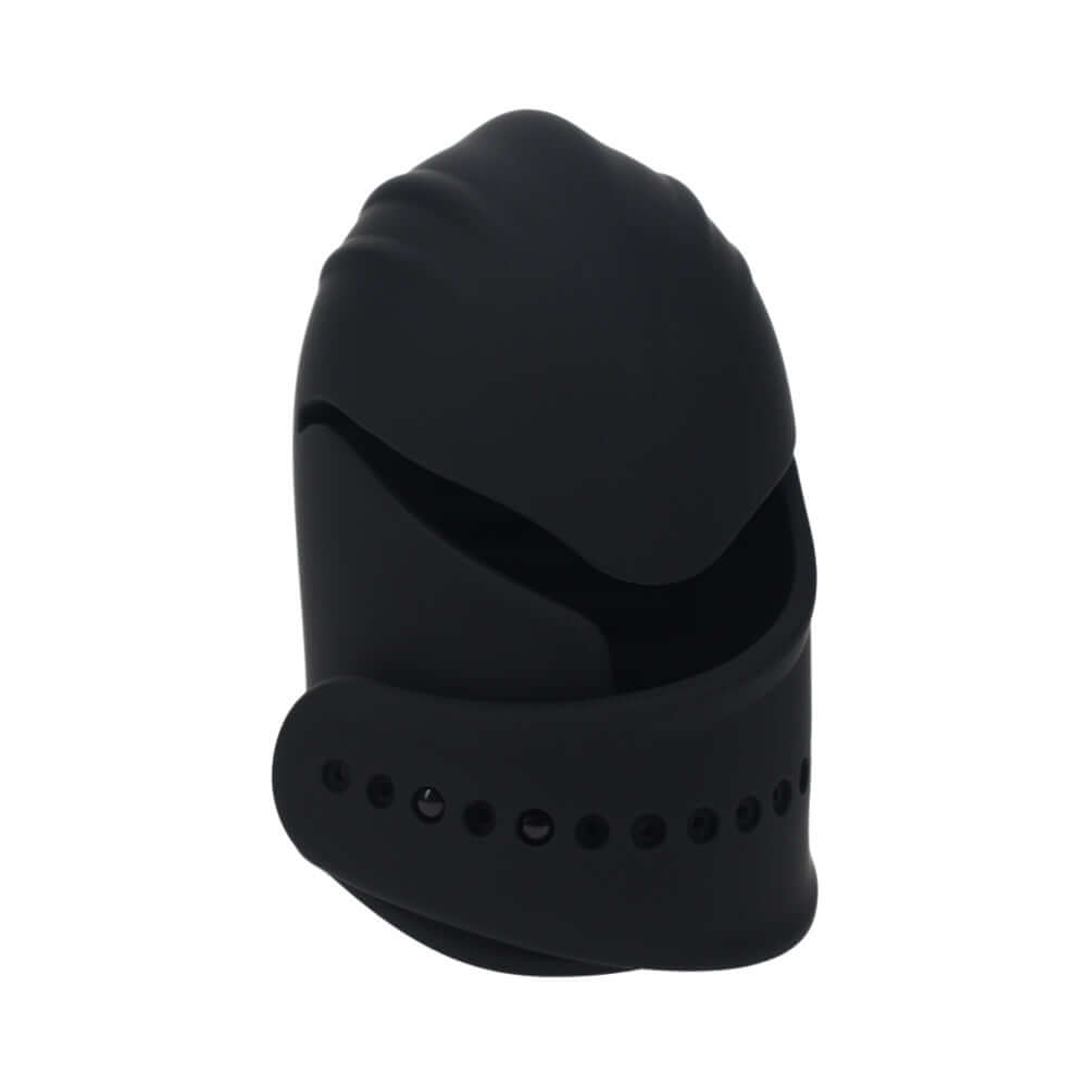 LEVELZ Adjustable Vibrating Silicone Penis Head Stimulator Black for targeted vibrations and enhanced pleasure.