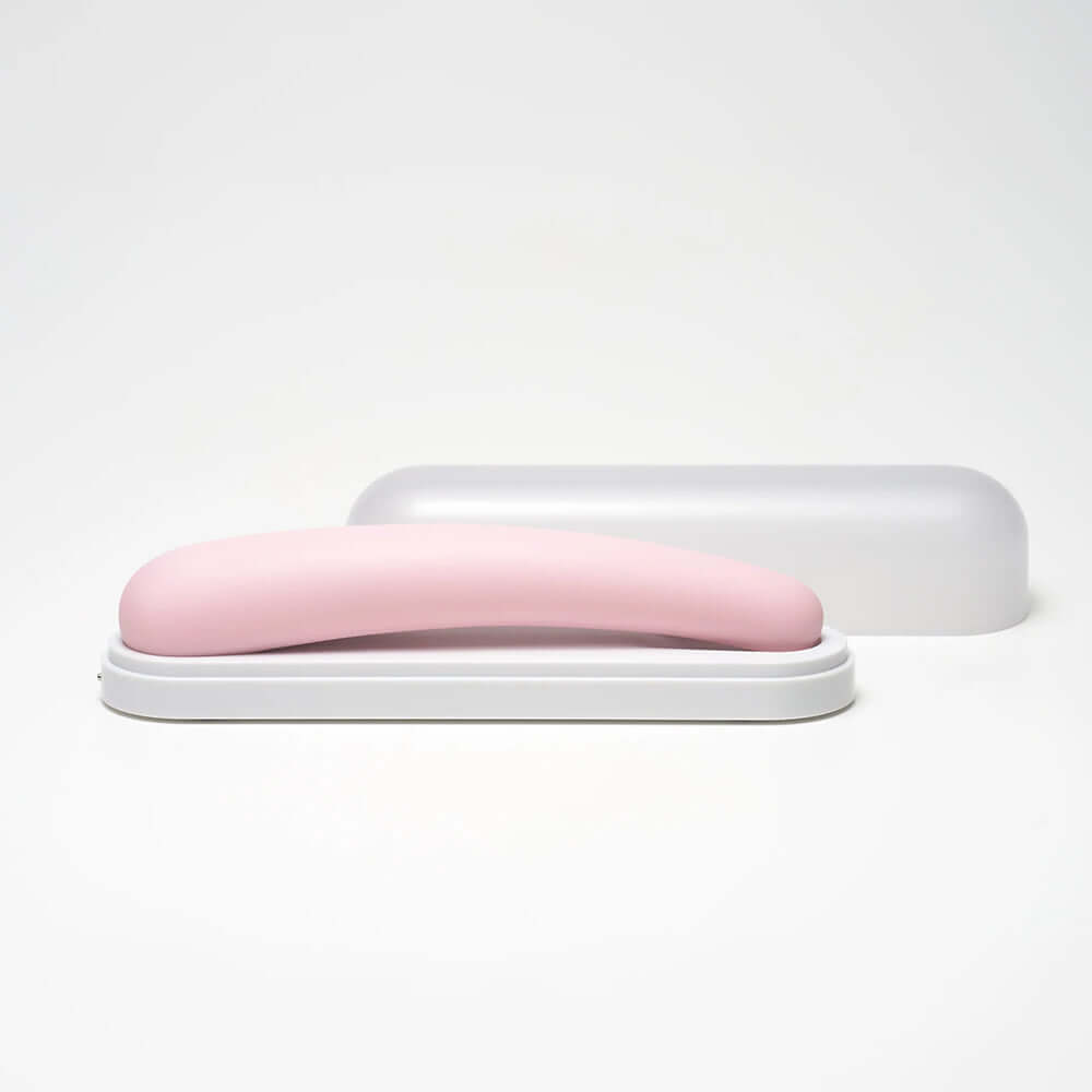iroha tsuki MIKAZUKI NADESHIKO Massager in a sleek white case, showcasing its elegant design.
