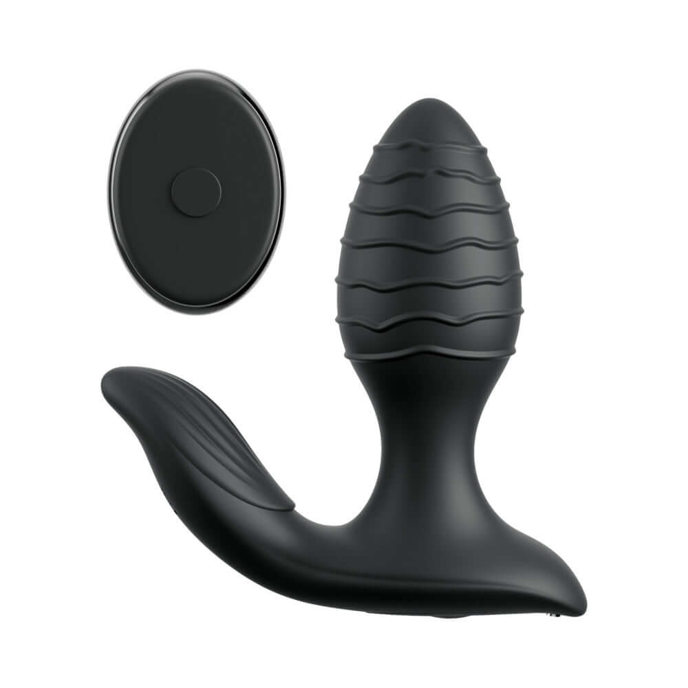 Anal Fantasy Elite Gyro-Milk Pro Black vibator for intense P-Spot pleasure with 10-function gyrating and vibrating features.