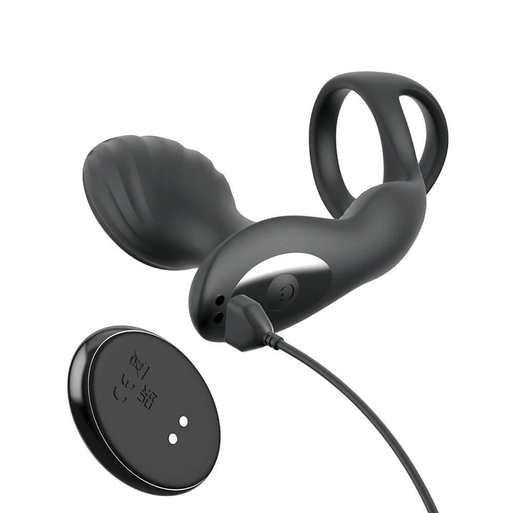 Anal Fantasy Elite Ass-Gasm Gyro-Milk Pro Black prostate stimulation device with remote.