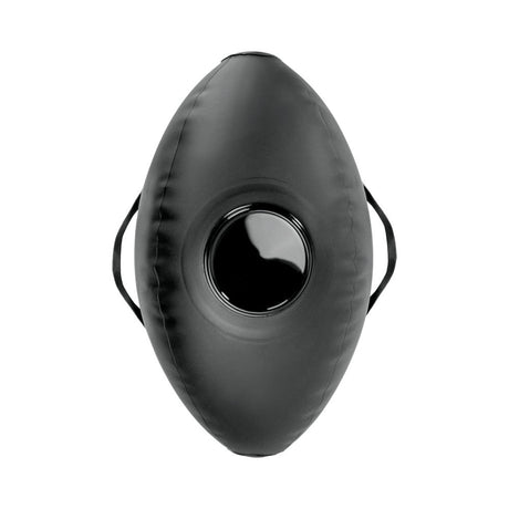 Fetish Fantasy Series Body Dock Inflatable Love Ball Black - top view of the inflatable ball with hand grips.