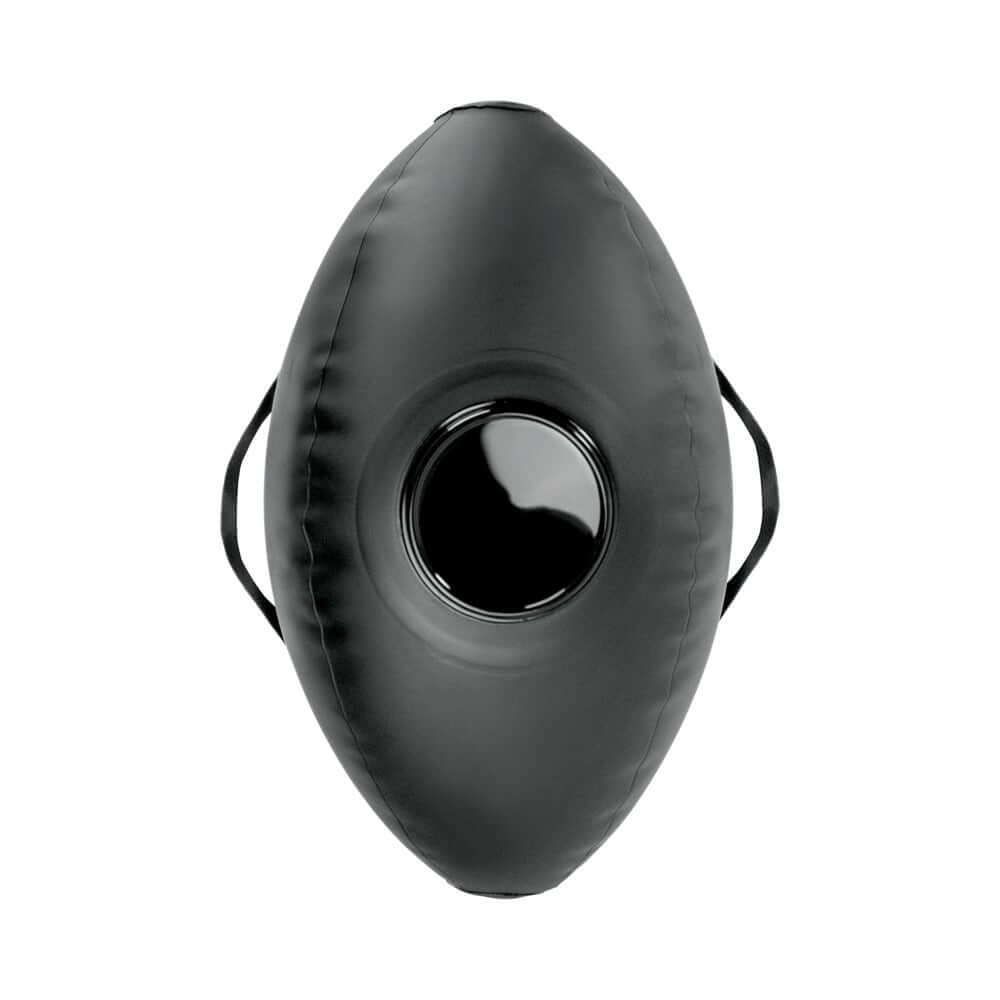 Fetish Fantasy Series Body Dock Inflatable Love Ball Black - top view of the inflatable ball with hand grips.