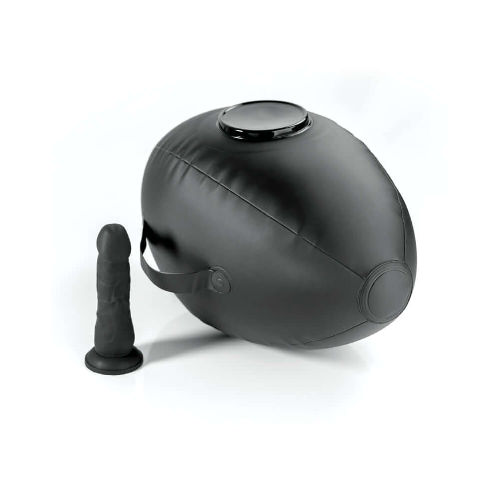 Fetish Fantasy Series Body Dock Inflatable Love Ball Black with attached dildo for creative intimacy.