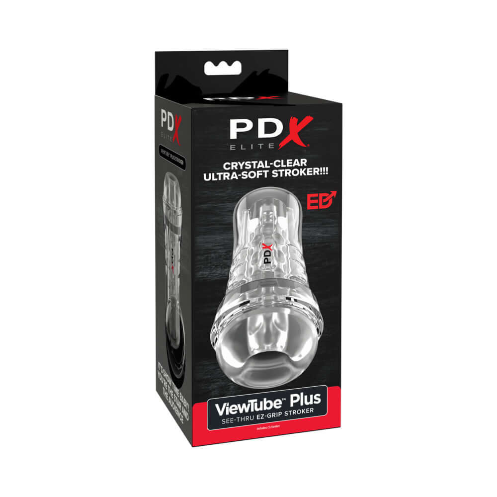 PDX Elite ViewTube See-Thru EZ-Grip Clear in a crystal-clear packaging for enhanced visual pleasure.