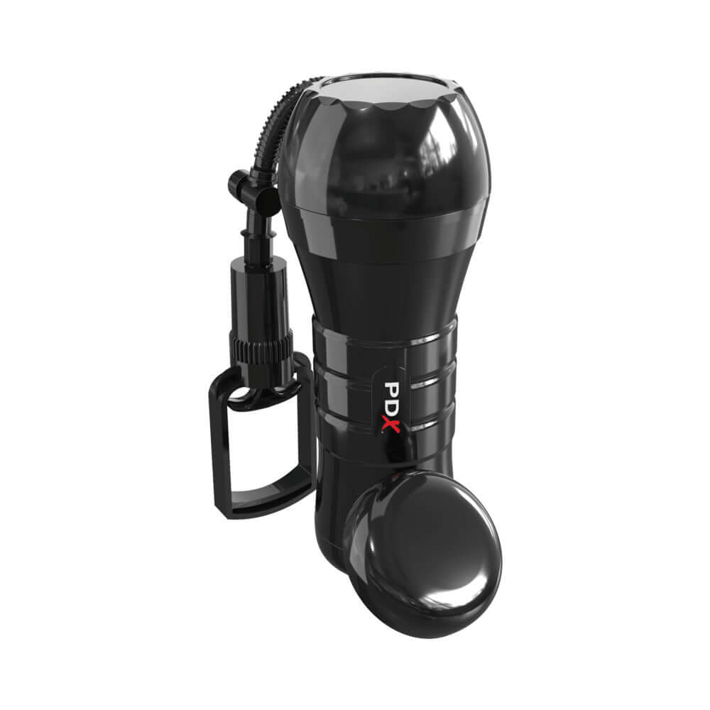 PDX Extreme Wet Pussies Super Sucker XXL Stroker Brown suction-powered stroking device with ergonomic design.