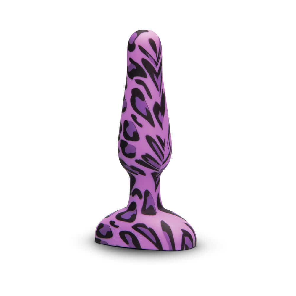 b-Vibe Novice Butt Plug Leopard, a beginner-friendly vibrating anal plug with a playful leopard print design.