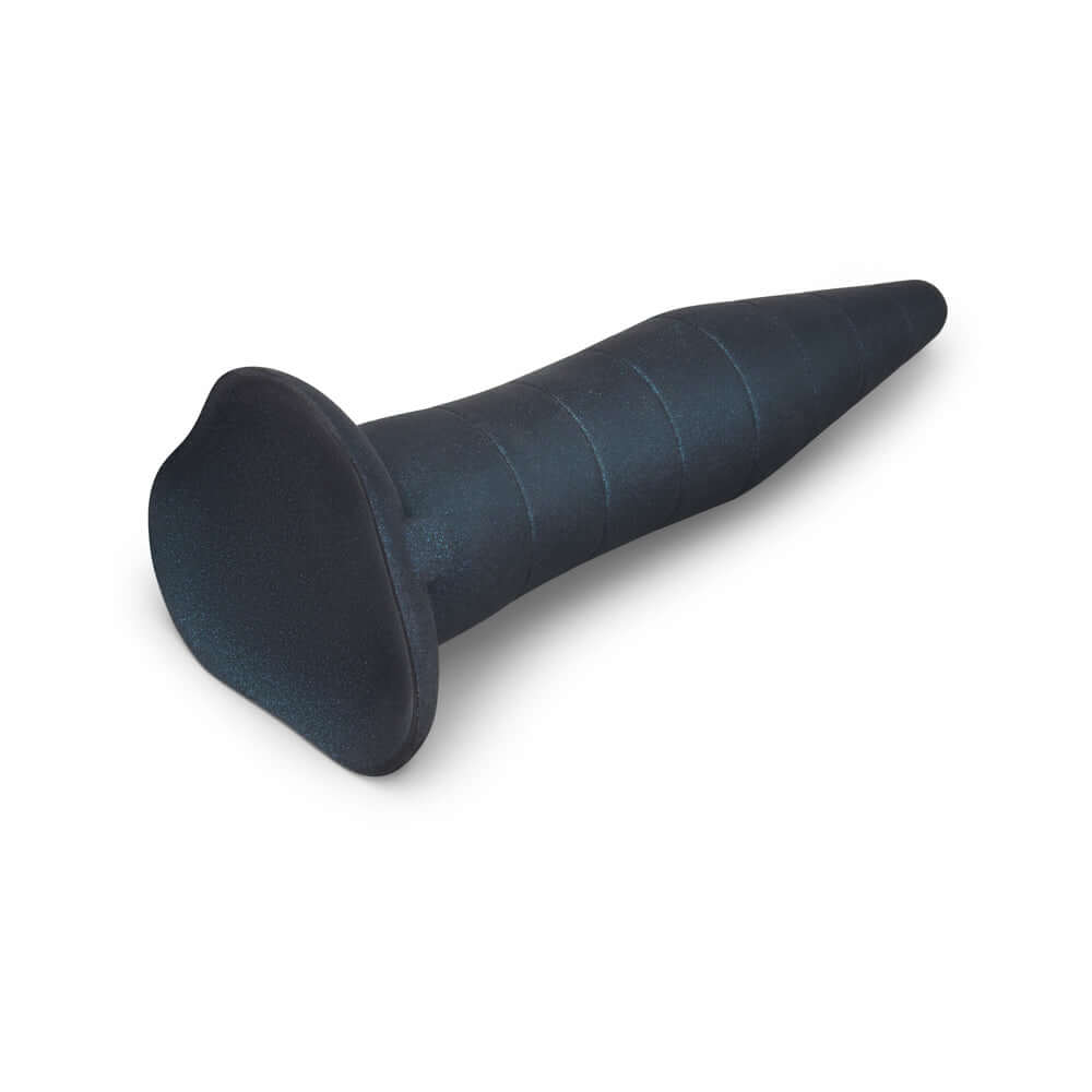 b-Vibe Fisting Anal Trainer in dark color, tapered cone design for advanced anal training and gradual stretching.
