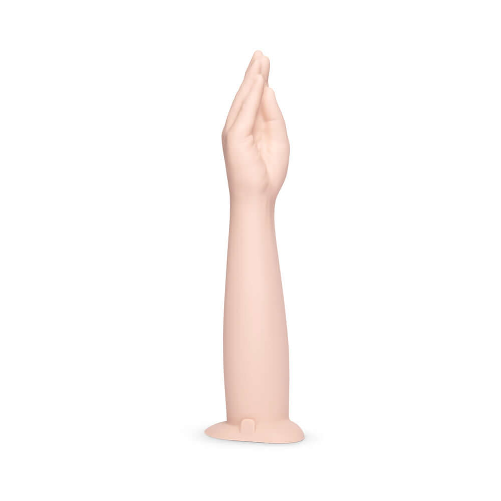 b-Vibe Silicone Hand Fisting Dildo showcasing a lifelike arm design for enhanced pleasure and exploration.