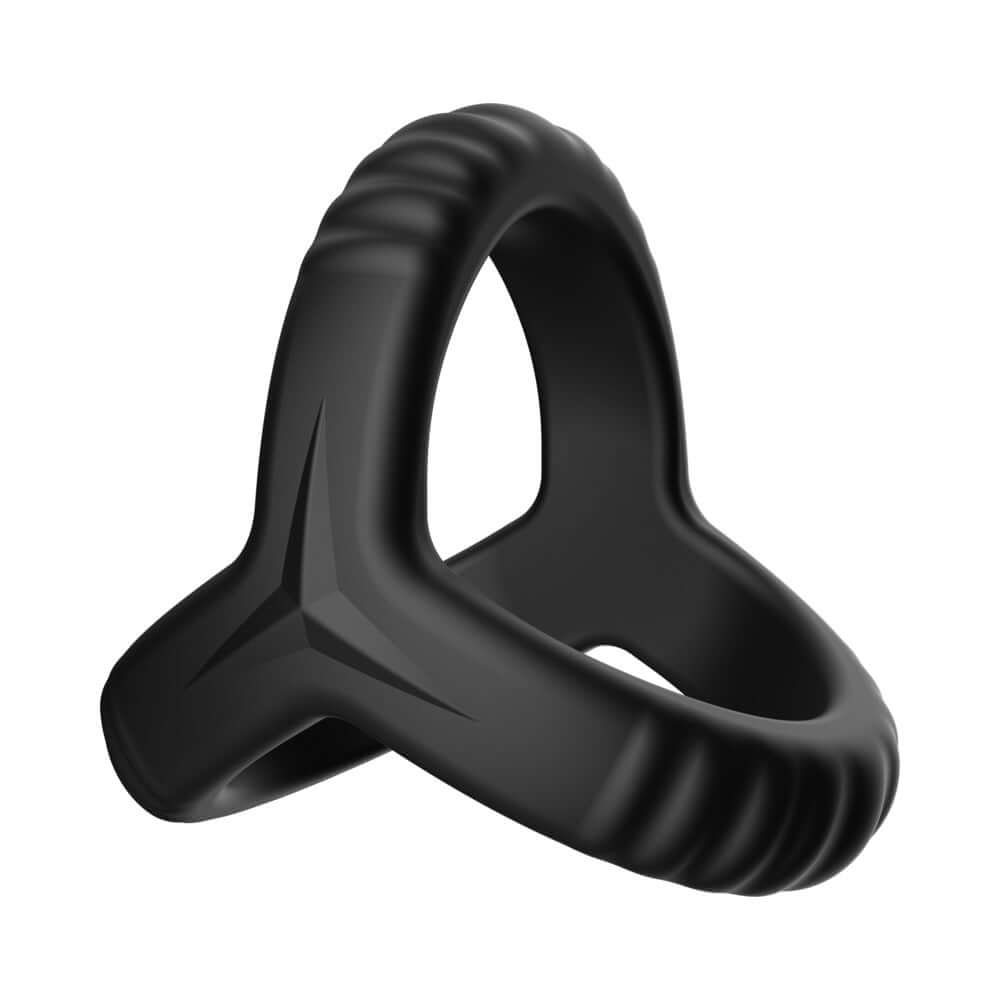 Forto F-59 Tri Cock & Ball Ring Black - ergonomically designed 3-in-1 accessory for enhanced support and performance.