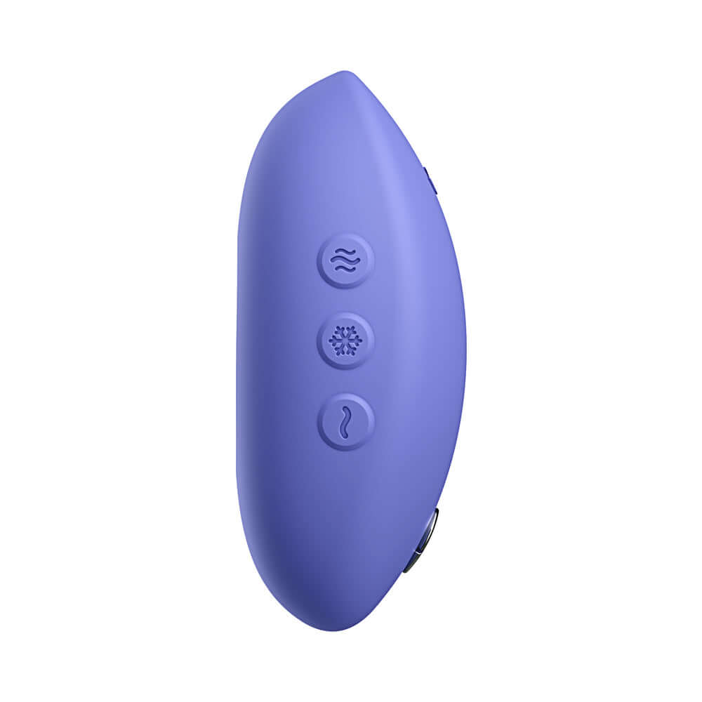 We-Vibe Temp Clitoral Massager Lavender Blue with temperature control buttons for enhanced sensory play.