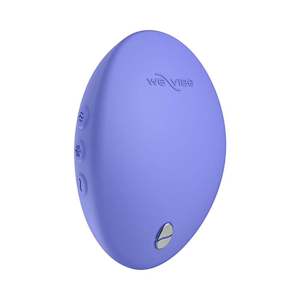 We-Vibe Temp Clitoral Massager Lavender Blue side view showcasing its sleek design and control buttons.