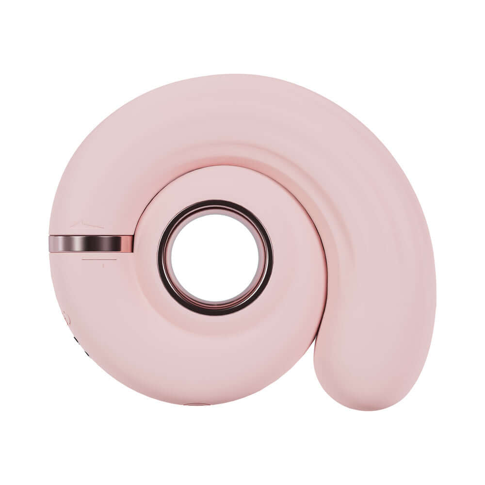 LoveLine Tourner Rechargeable Silicone Vibrating Swirl Pink showing a curved design in soft pink with elegant finish.