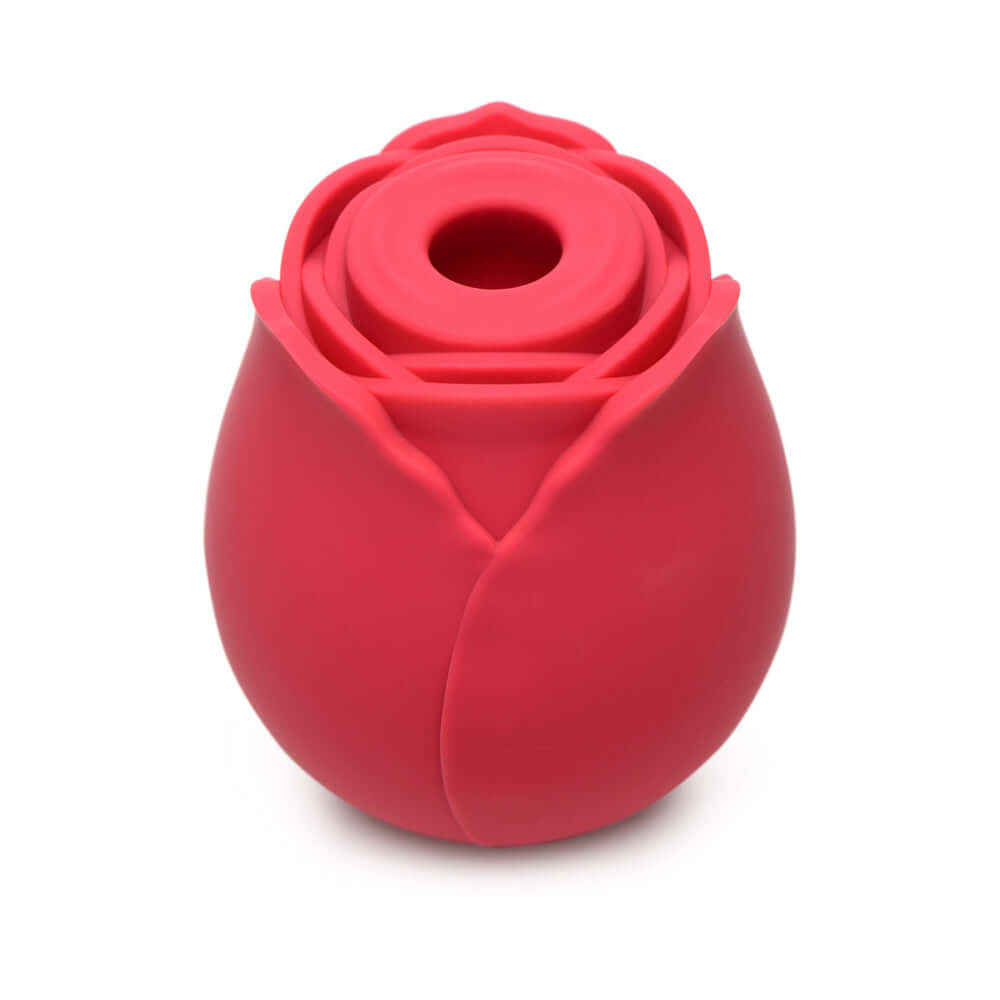 Bloomgasm The Rose Lovers Gift Box Red clit stimulator in the shape of a rose, vibrant red design.