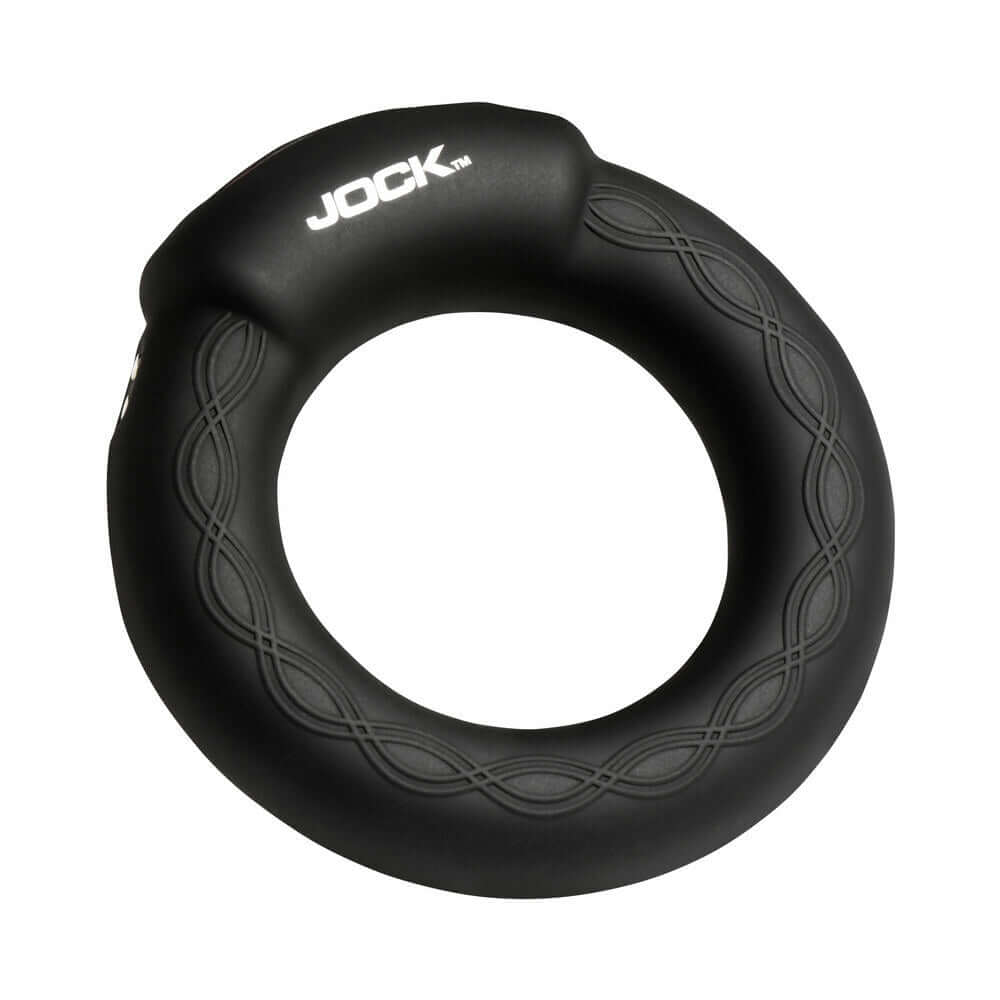 JOCK Rumbler 1.8 inch Vibrating & Warming C-Ring featuring a sleek black design.