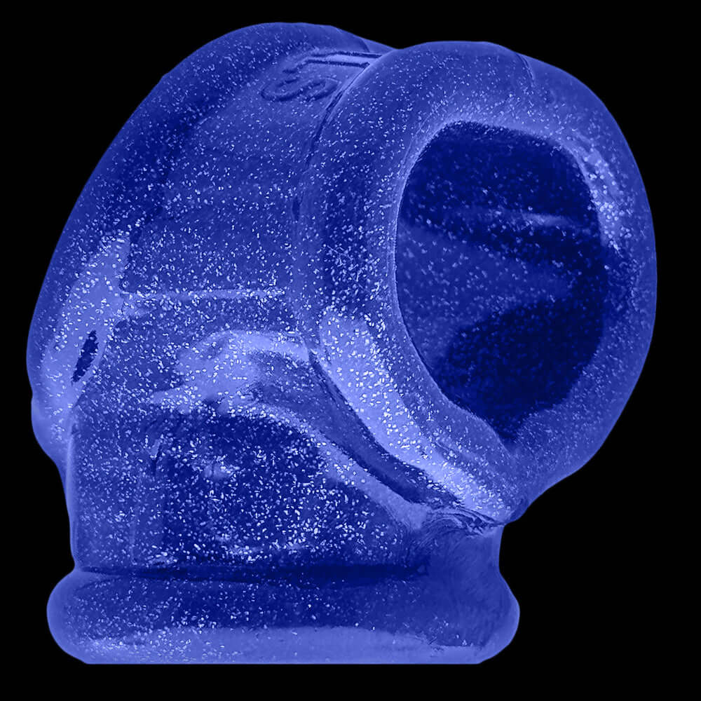 Oxballs Cocksling Fit Sling Blue Fire - detailed view of the blue silicone material.