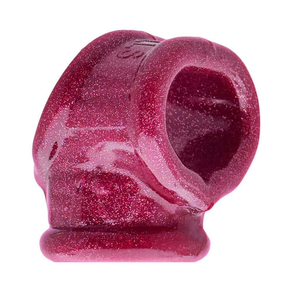 Oxballs Cocksling Fit Sling Cherry Lips in vibrant sparkling cherry color, showcasing its ergonomic design and secure fit.