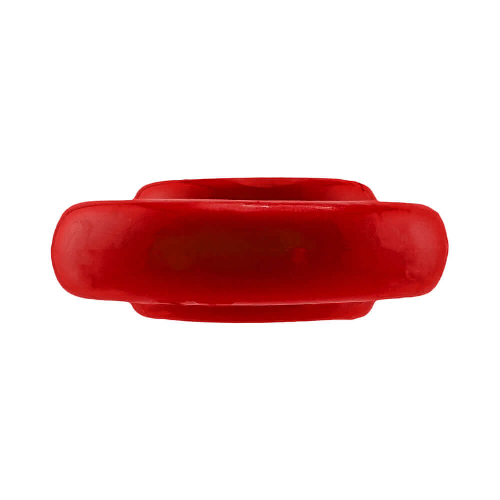 Oxballs Rimz Single Ring Red top view showing the flexible comfort-fit design and plush grip features.