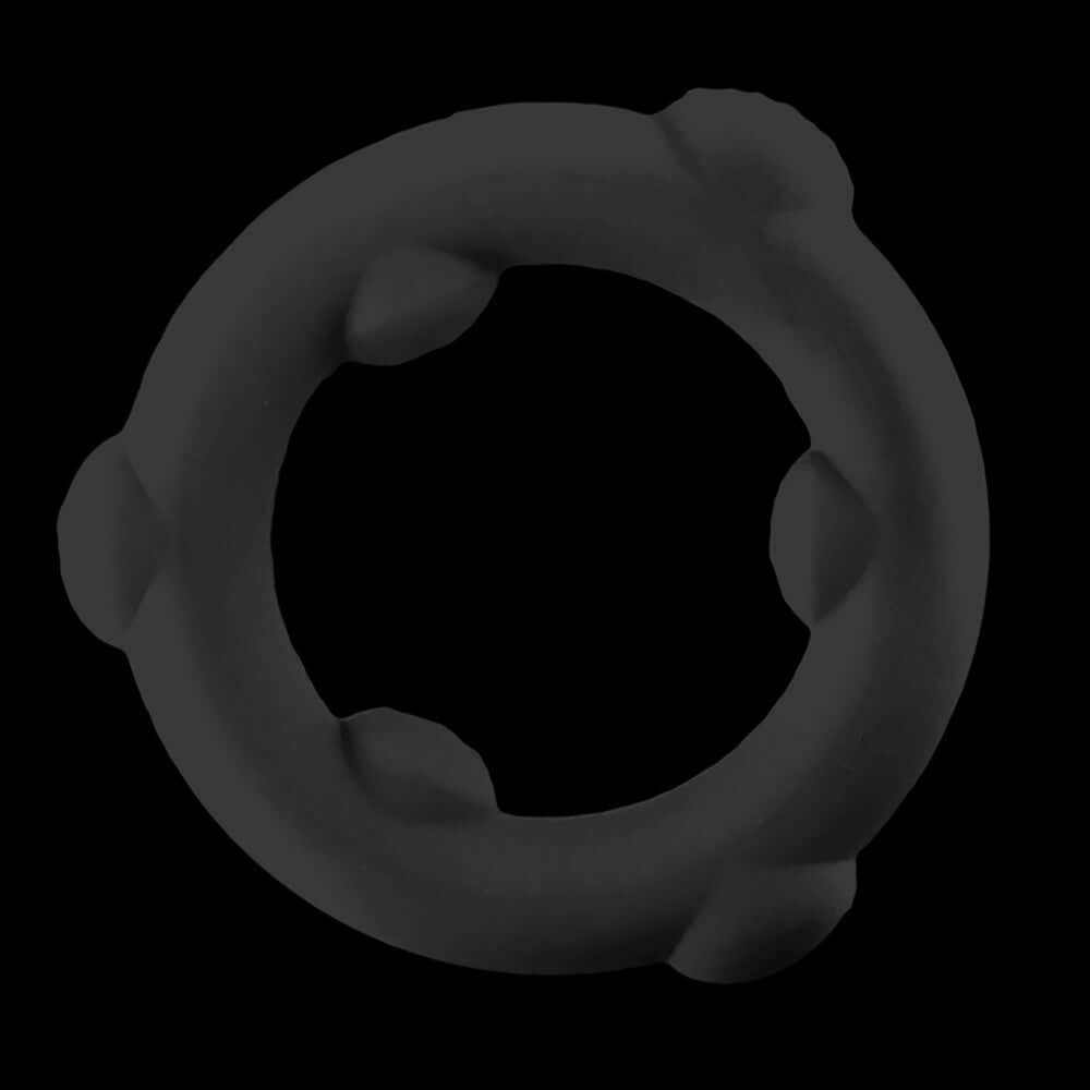 Oxballs Spinner Single Silicone Ring Black - flexible silicone cock ring with textured grip for support and stability.