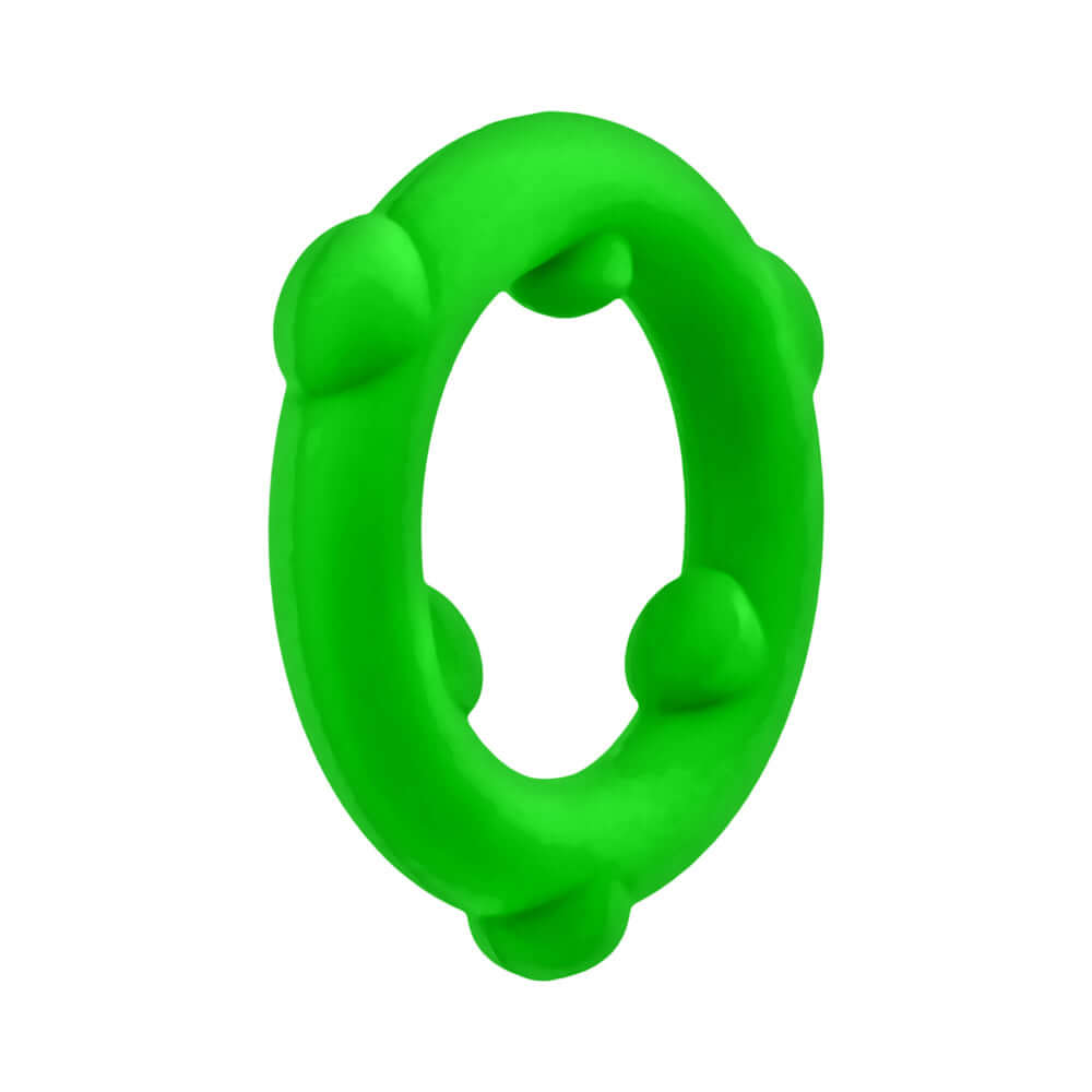 Oxballs Spinner Single Silicone Ring Frog in vibrant green with textured grip nubs for secure positioning.