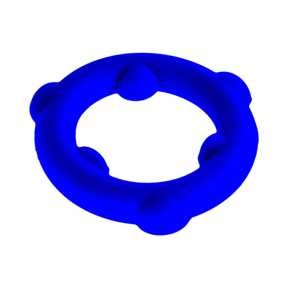 Oxballs Spinner Single Silicone Ring Glacier in vibrant blue color with textured grip nubs for secure positioning.