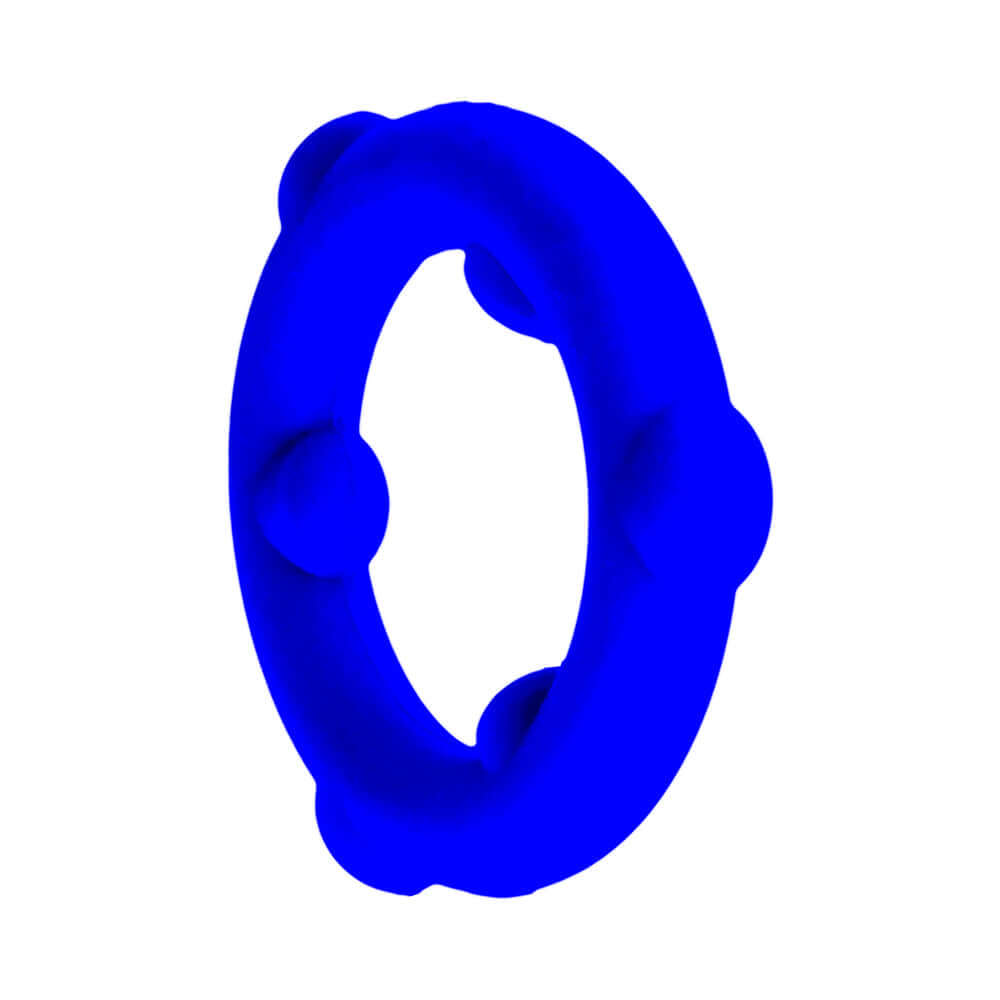 Oxballs Spinner Single Silicone Ring Glacier in vibrant blue, featuring textured grip nubs for secure positioning.
