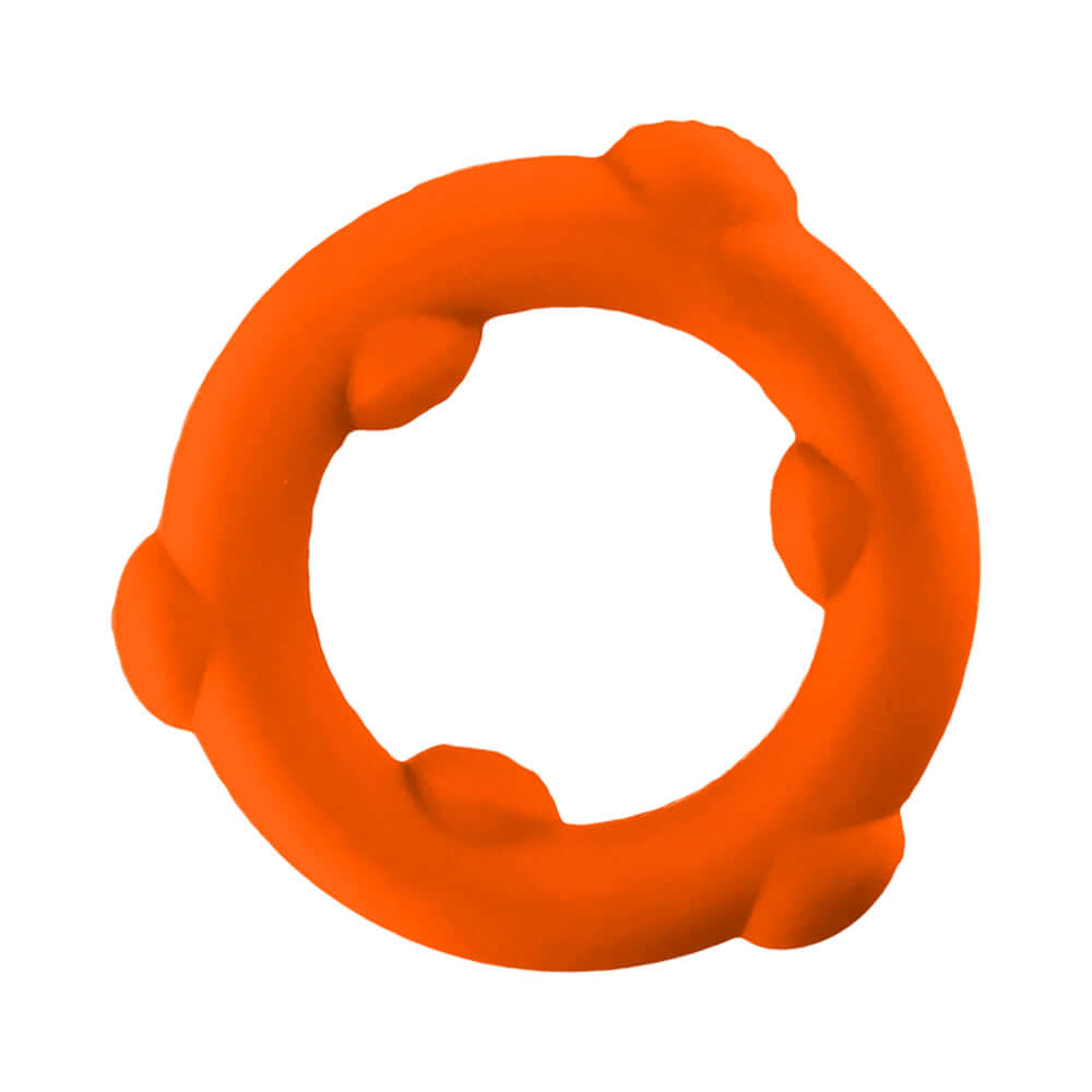 Oxballs Spinner Single Silicone Ring Orange, flexible cock ring with textured grip nubs for secure fit.