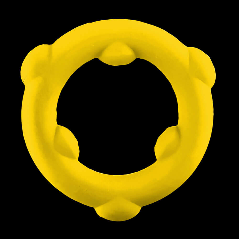 Oxballs Spinner Single Silicone Ring Yellow - durable, mega-stretch silicone cock ring for intense play.