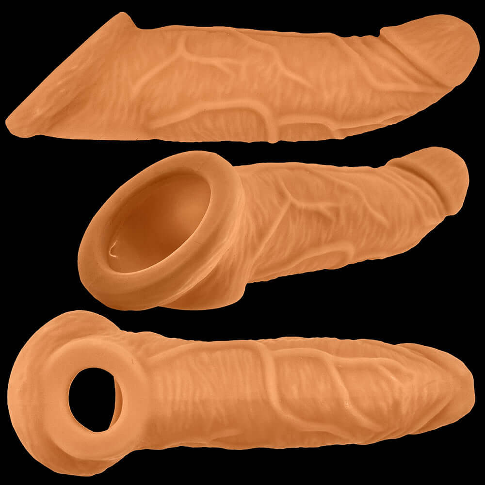 Oxballs Coach Cocksheath Skinz Peachy - premium adjustable sheath for enhanced stimulation and realism.