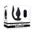 Evolved The Genie Anal Plug Black packaging showcasing the sleek design and features of the dual-motor toy.