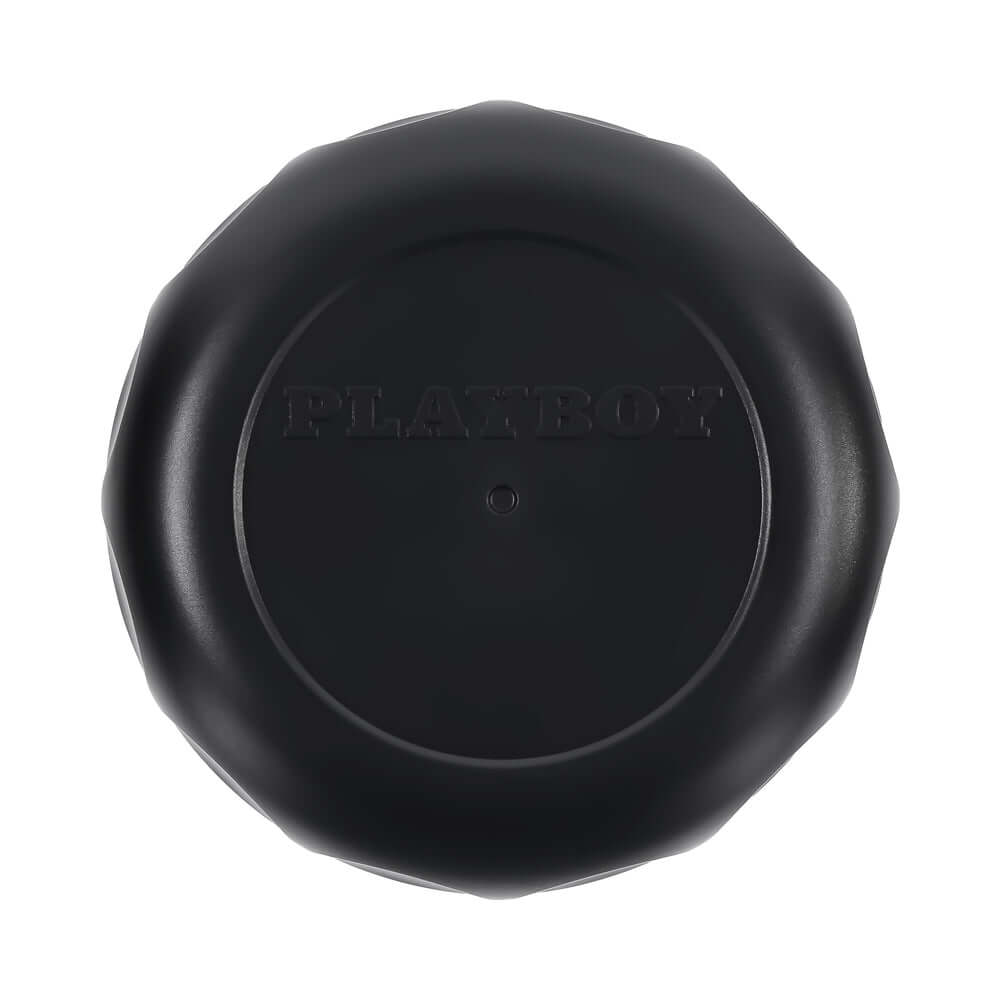 Playboy Pleasure Spring Fling Clear top view showing logo and smooth design for sensual satisfaction.