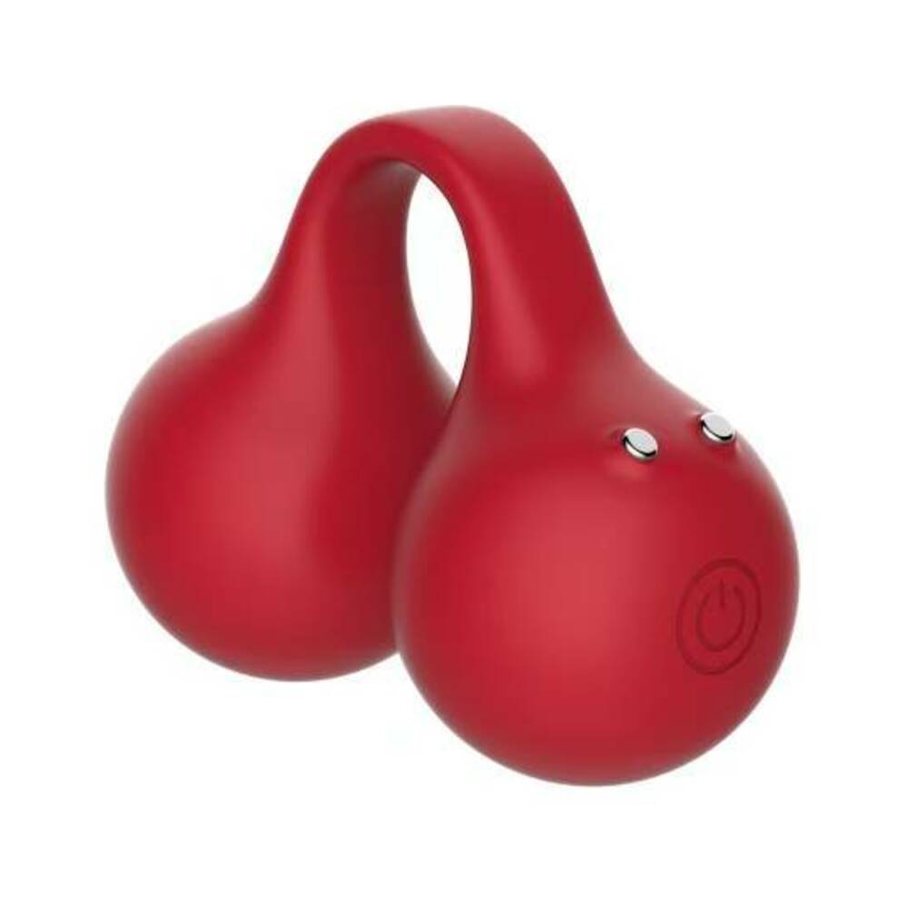Svibe Snail Twinn Finger Vibrator Cherry in red, designed for deep, immersive clitoral stimulation with Compression Technology.