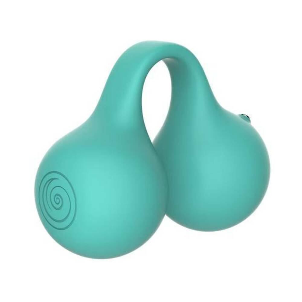 Svibe Snail Twinn Finger App Vibrator Tiffany shown in teal color, a compact and innovative wearable pleasure device.