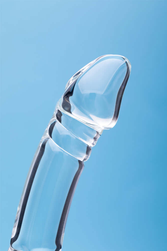 Clarity Celestial Desire Glass Dildo elegantly crafted from borosilicate glass, featuring a smooth design for luxurious pleasure.