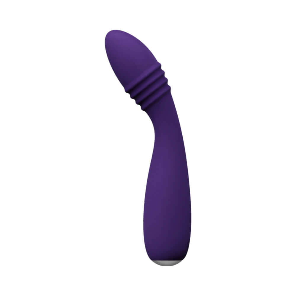 VeDO Ohni Rechargeable G-Spot Thrusting Vibe Purple, a sleek purple vibrator with a thrusting head for G-spot stimulation.