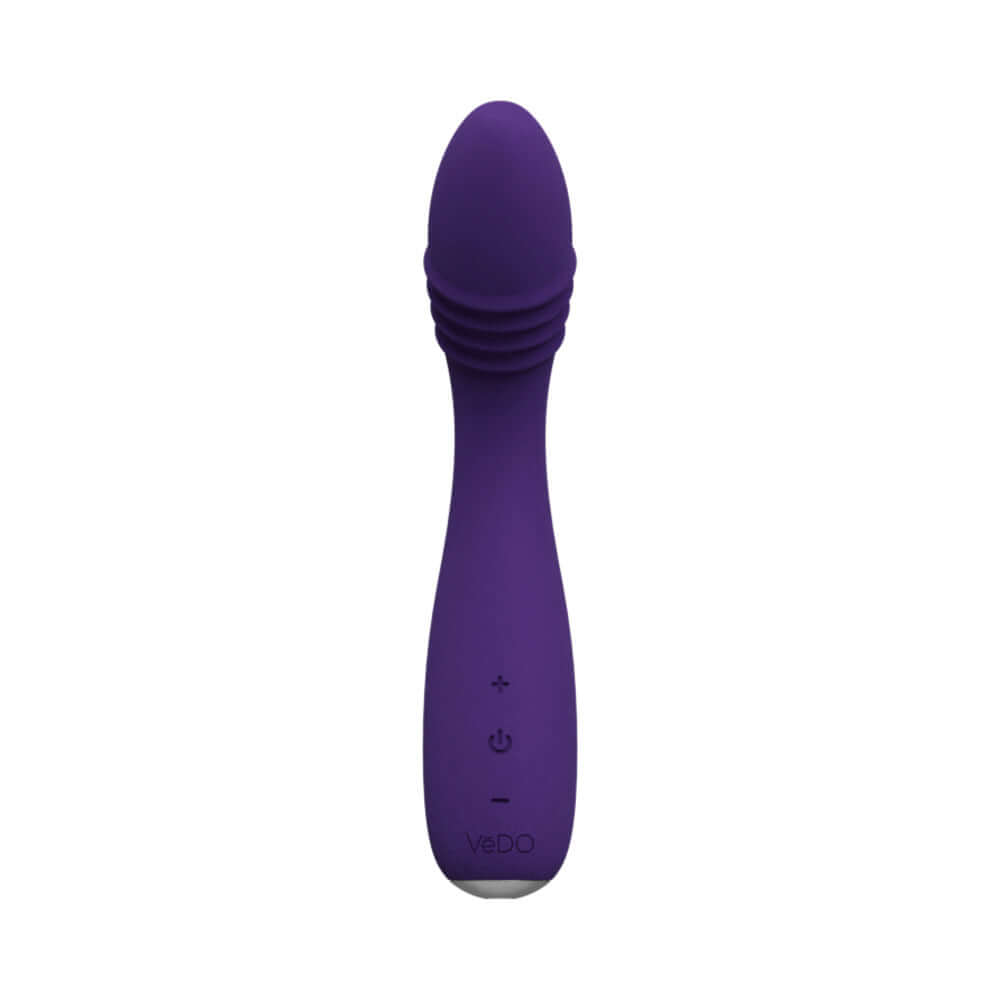 VeDO Ohni Rechargeable G-Spot Thrusting Vibe Purple - powerful dual-stimulation vibrator for G-spot pleasure.