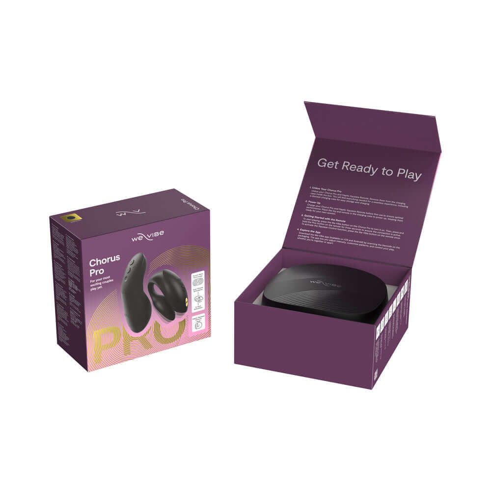 We-Vibe Chorus Couples Vibrator with Remote Control Black in packaging with remote.