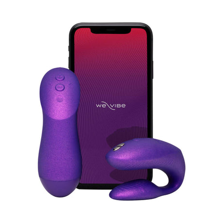 We-Vibe Chorus Pro Cosmic Purple couples' vibrator with wireless remote and app compatibility for enhanced intimacy.