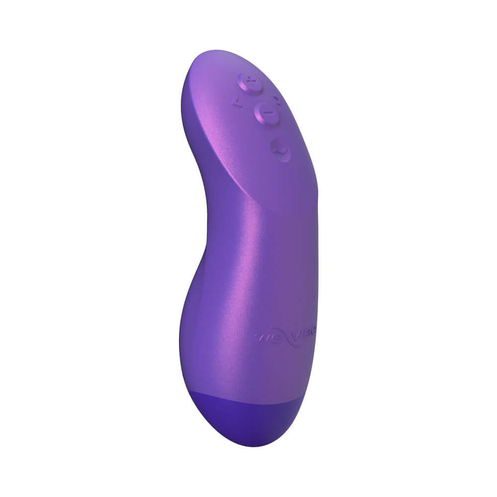We-Vibe Chorus Pro Cosmic Purple couples’ vibrator side view with buttons for enhanced pleasure.