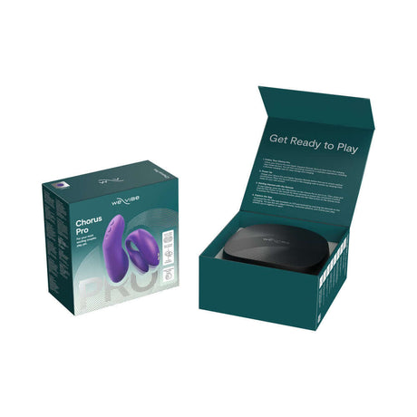 We-Vibe Chorus Pro Cosmic Purple product packaging and contents displayed in an open box.