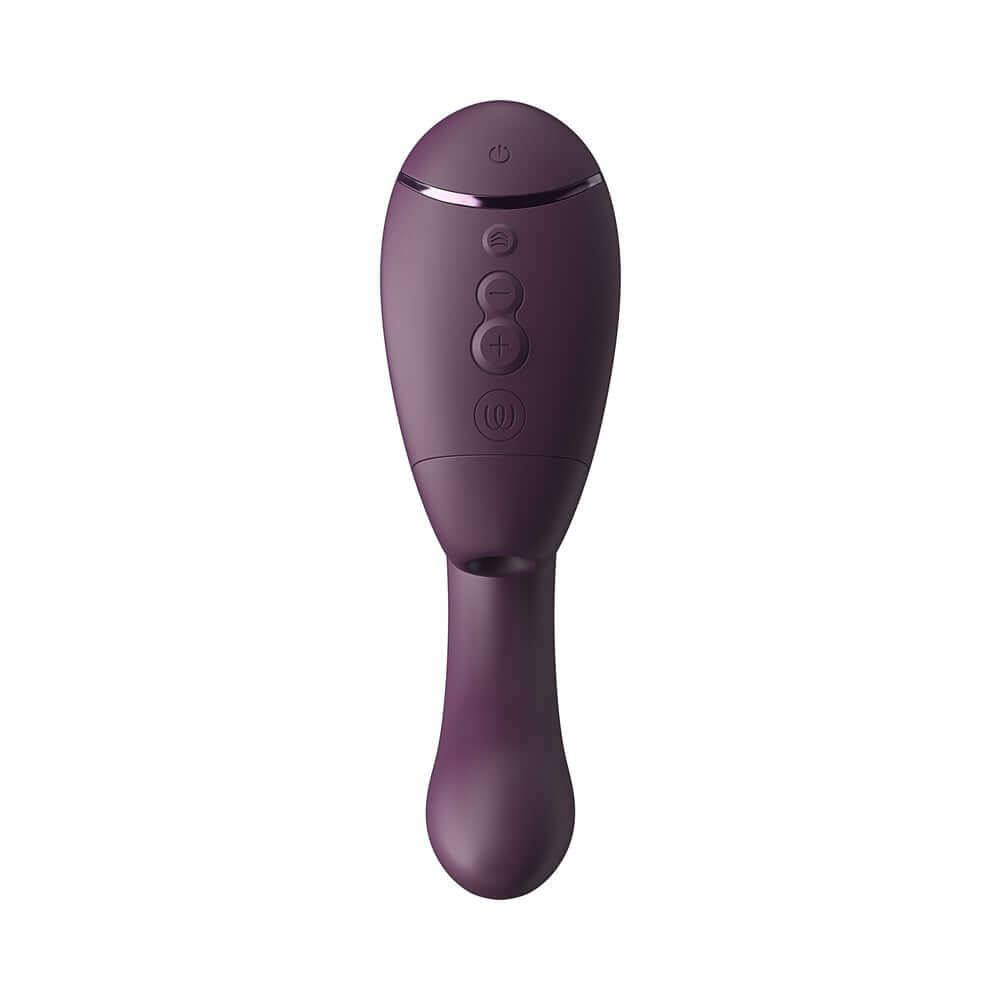 Womanizer Next Duo Massager Dark Purple showcased with sleek design and easy-to-use controls.