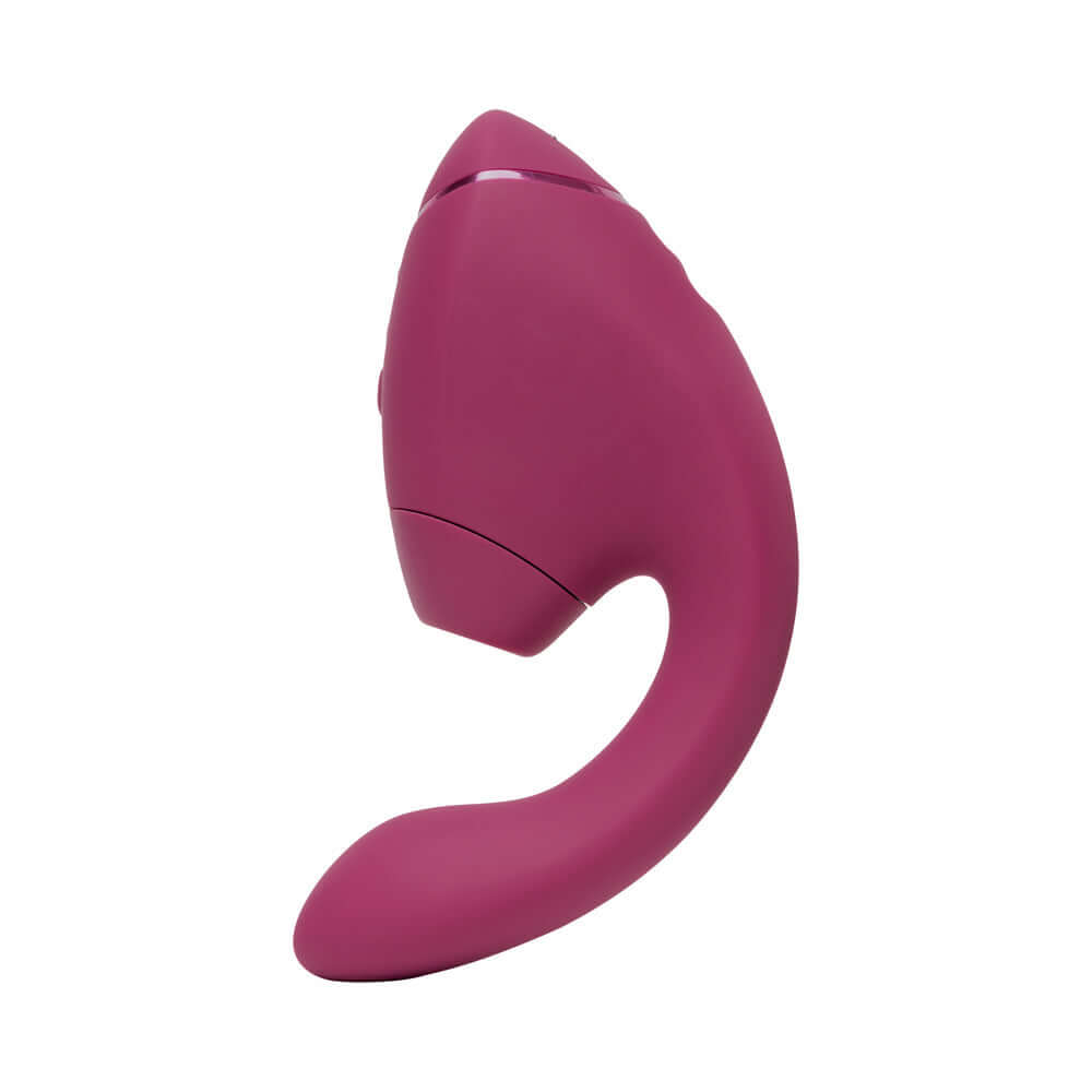 Womanizer Next Duo Massager Dusky Pink side view showcasing its sleek design for dual stimulation.