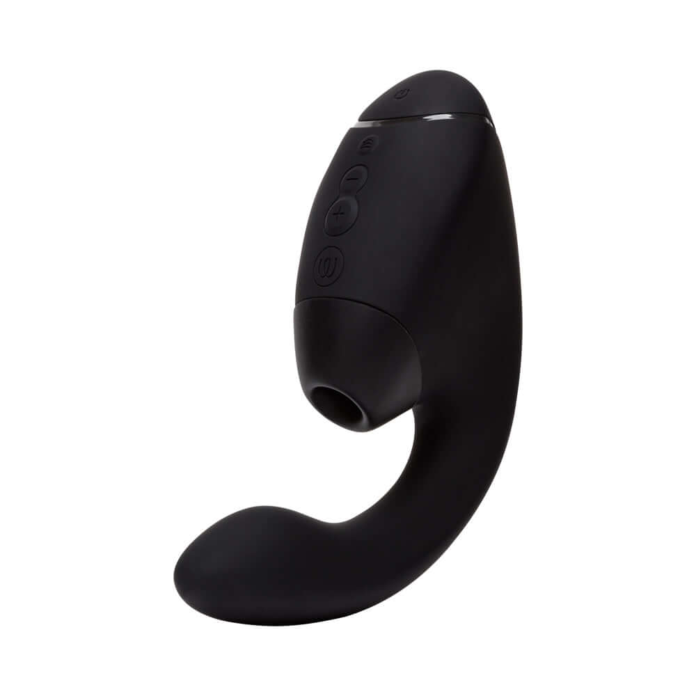 Womanizer Next Duo Massager Black, featuring dual stimulation and 3D Pleasure Air Technology.