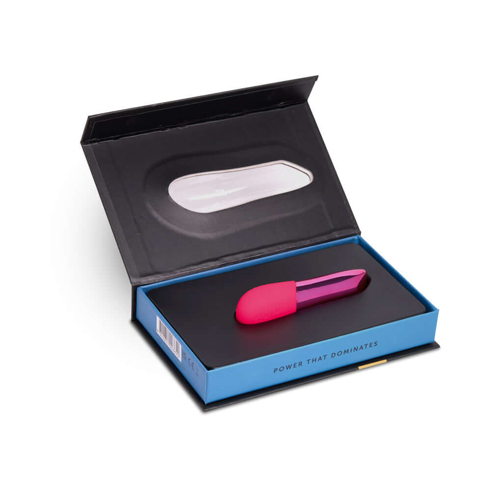 Nu Sensuelle Nikita Bullet with Nitro Motor Deep Pink in its sleek packaging, emphasizing elegance and power.