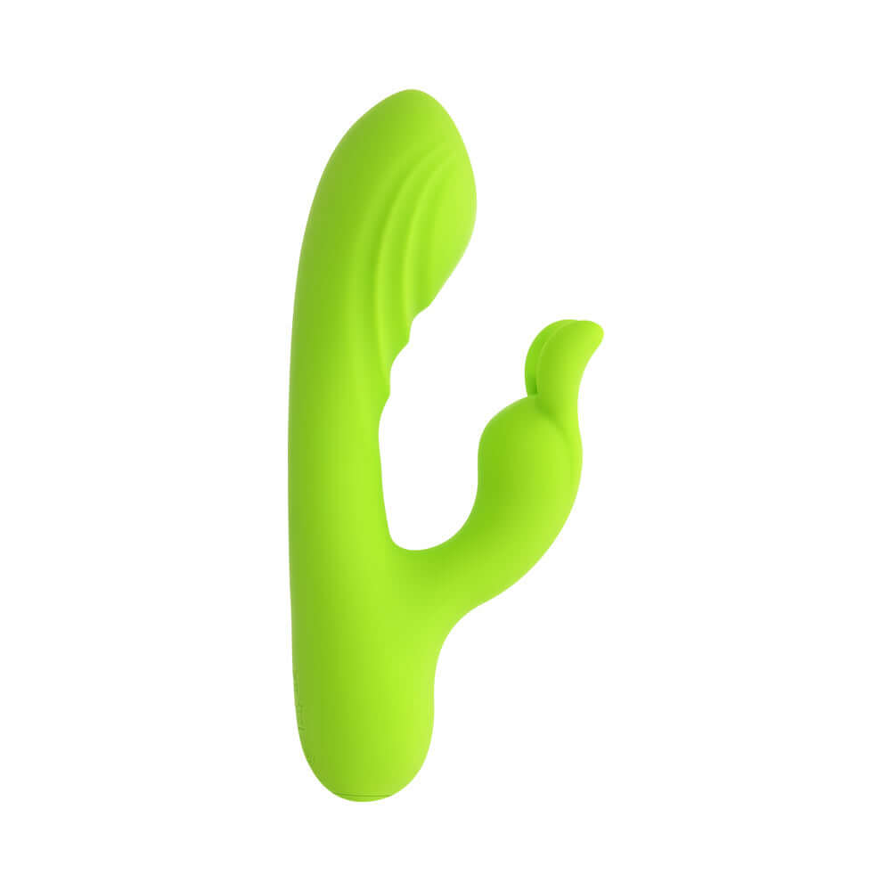 Evolved Brat Bunny Rabbit Vibrator Green, a vibrant green vibrator designed for intense pleasure and stimulation.
