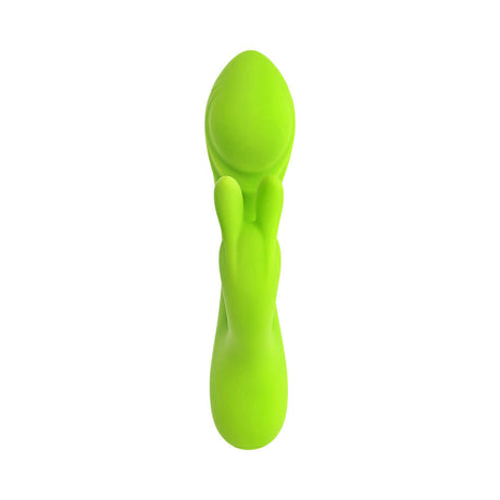 Evolved Brat Bunny Rabbit Vibrator Green in bright green, designed for high-energy pleasure stimulation.
