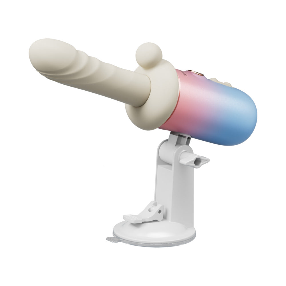 Lovense Spinel Thrusting Vibrating Dildo mounted on a suction cup base for stability and pleasure.